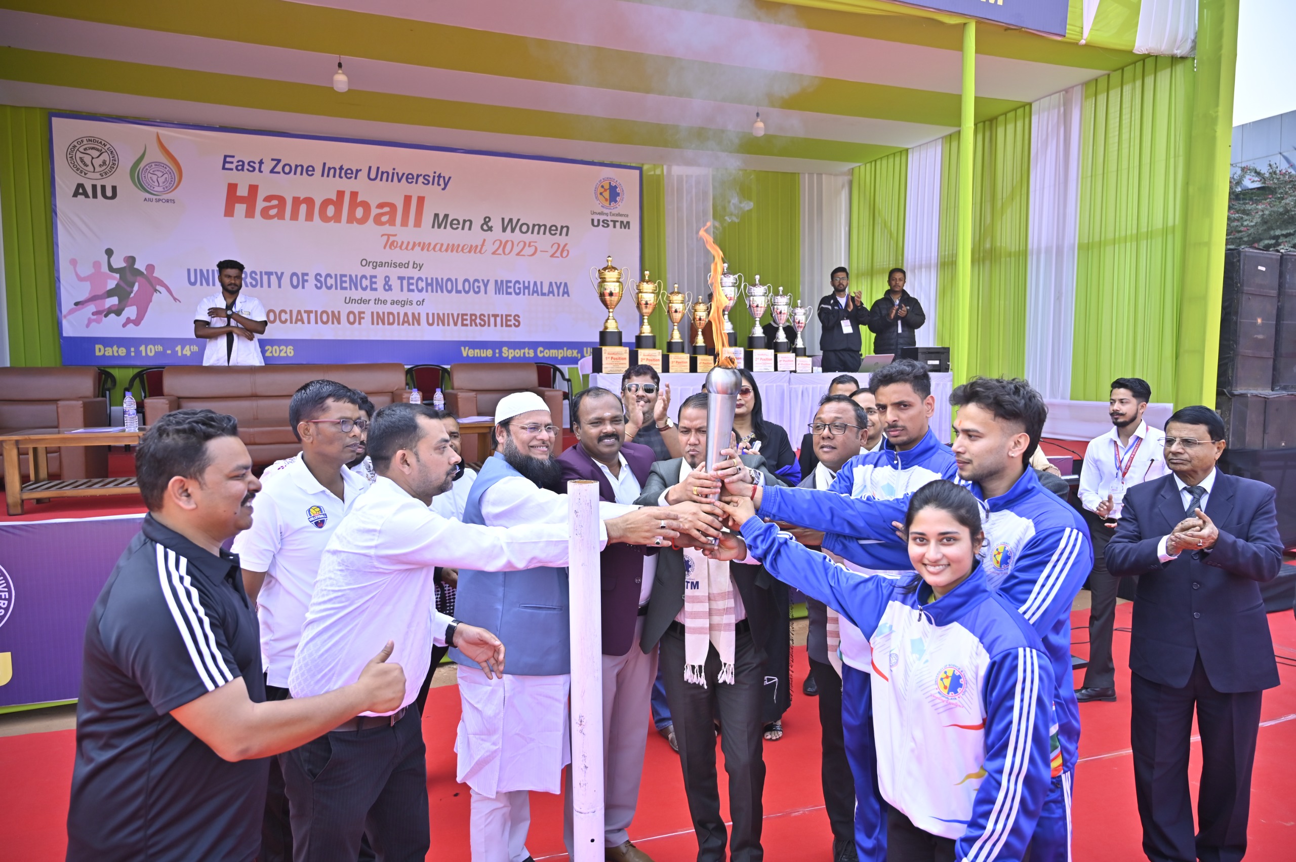 Meghalaya Sports & Youth Affairs Minister Shri Wailadmiki Shylla Inaugurates AIU East Zone Inter University Handball Tournament 2025–26 at USTM