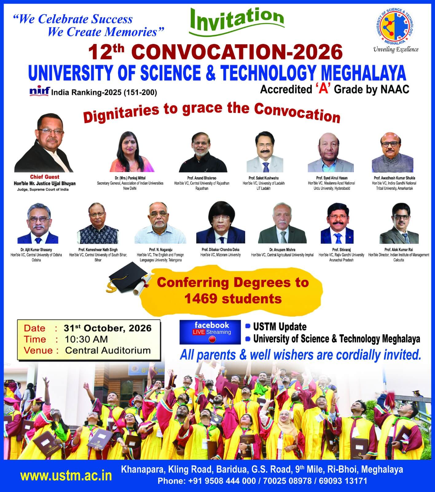 USTM to Hold 12th Convocation on October 31
